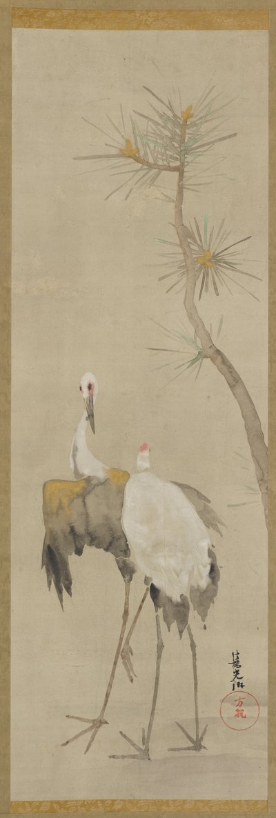 两个起重机和一棵松树 作者 未知未知
